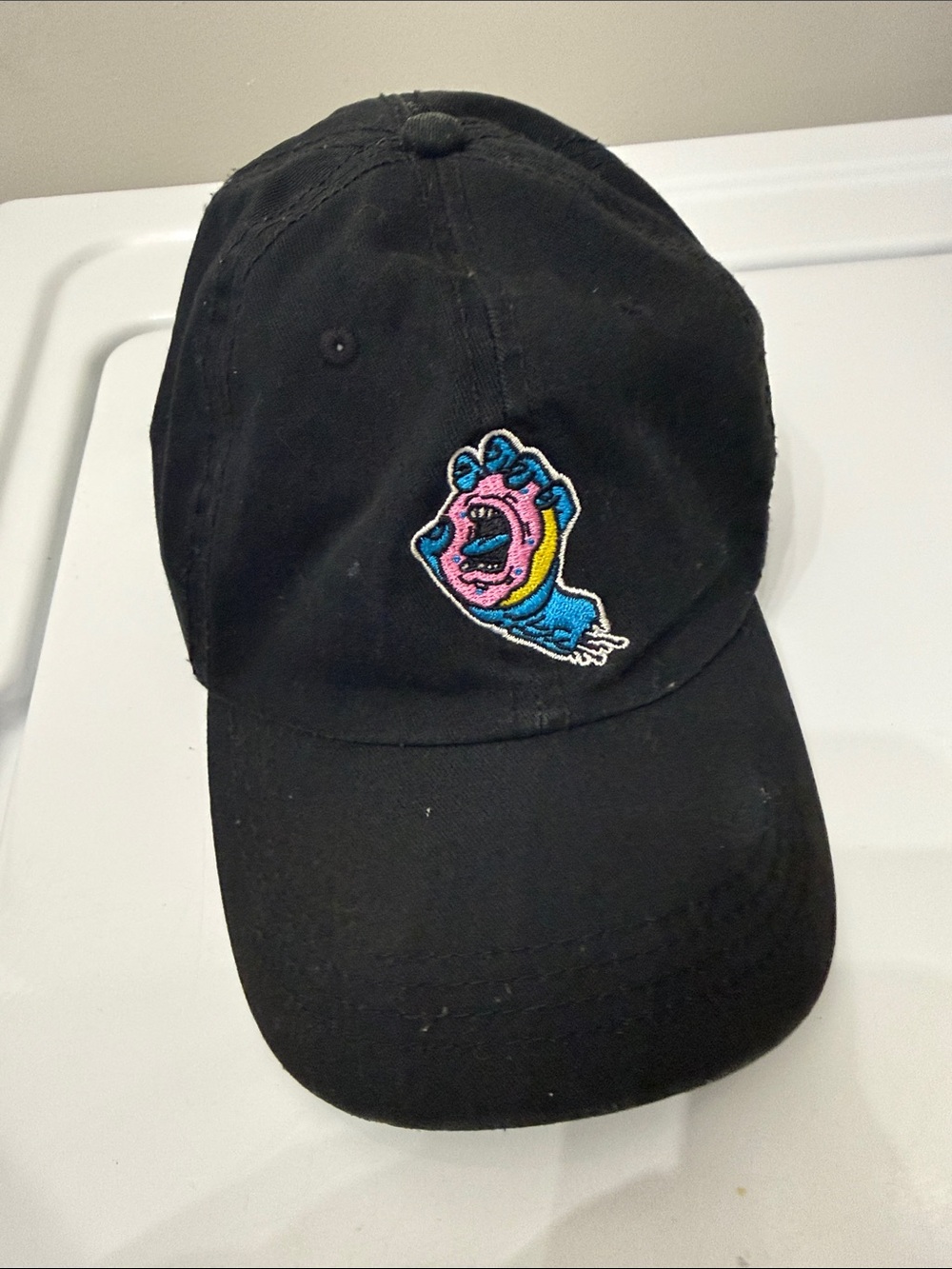 Rare Santa Cruz x Odd Future Donut Hand Dad Hat - Black Strapback